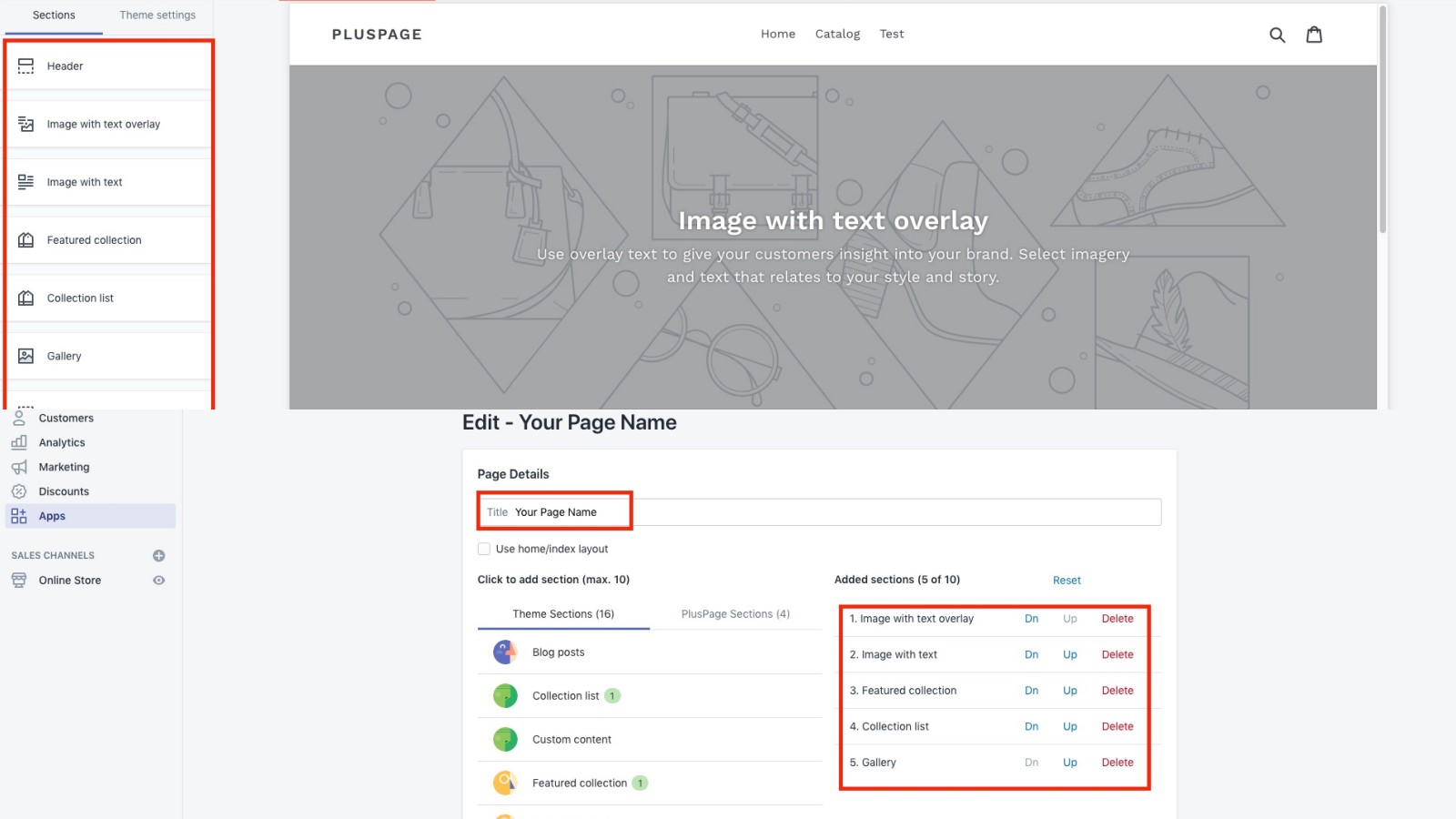How to add home page sections in any page in your Shopify store