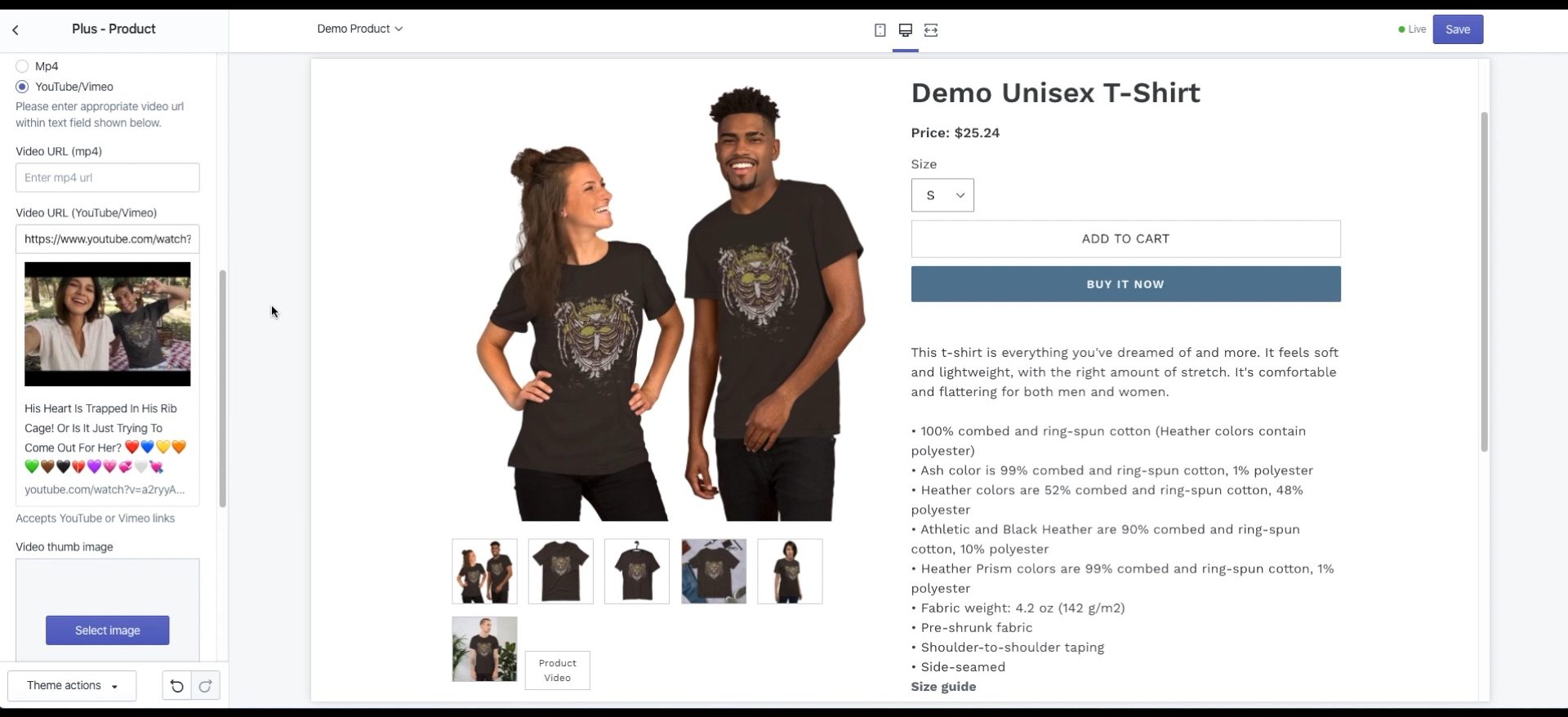 pluspage single product page video