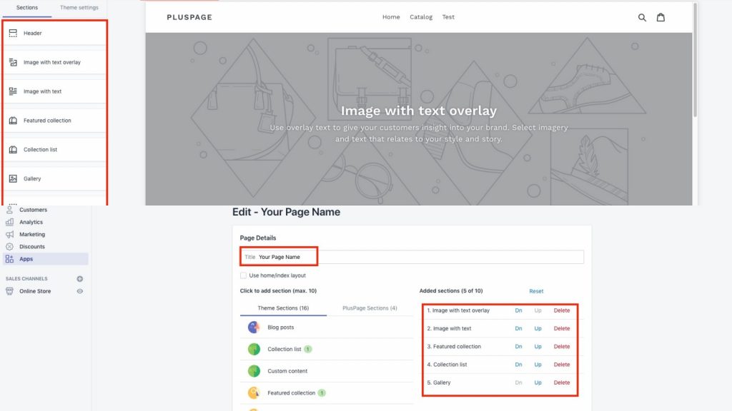 How to add home page sections in any page in your Shopify store